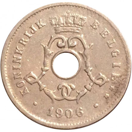 Монета 5 сантимов. 1906 год, Бельгия. (Belgie)