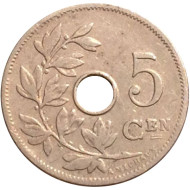 Монета 5 сантимов. 1906 год, Бельгия. (Belgie) Монета 5 сантимов. 1906 год, Бельгия. (Belgie)