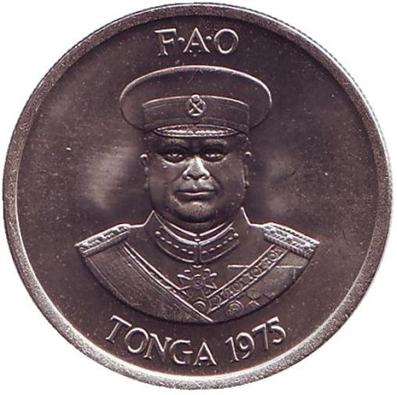 Монета 10 сенити. 1975 год, Тонга. ФАО. Корова. Король Тауфа’ахау Тупоу IV. Монета 10 сенити. 1975 год, Тонга. ФАО. Корова. Король Тауфа’ахау Тупоу IV.