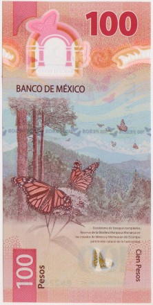 Банкнота 100 песо. 2021 год, Мексика. W134 21.05.2021(1).
