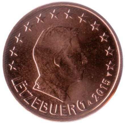 Монета 5 центов. 2015 год, Люксембург.