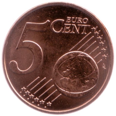 Монета 5 центов. 2015 год, Люксембург.
