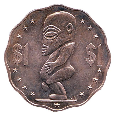 Монета 1 доллар. 2003 год, Острова Кука. Тангароа. Божество.