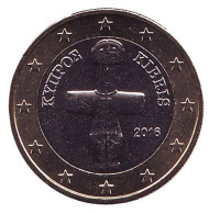Монета 1 евро. 2016 год, Кипр.