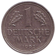 Монета 1 марка. 1992 год (D), ФРГ. Монета 1 марка. 1992 год (D), ФРГ.