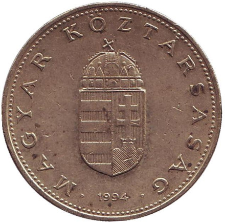 Монета 100 форинтов. 1994 год, Венгрия.