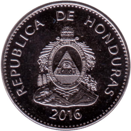 Монета 50 сентаво. 2016 год, Гондурас.
