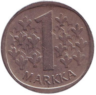 Монета 1 марка. 1982 год, Финляндия. Монета 1 марка. 1982 год, Финляндия.