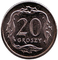 Монета 20 грошей. 2012 год, Польша. Монета 20 грошей. 2012 год, Польша.