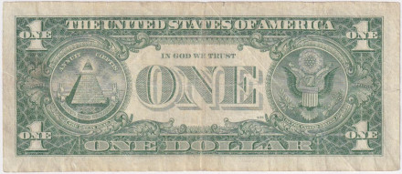 Банкнота 1 доллар. 1957 год, США. "W". P-419b. Состояние - F.