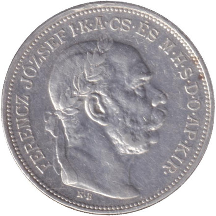 Монета 2 кроны. 1912 год, Австро-Венгерская империя. Венгерский тип.