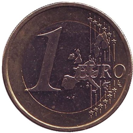 Монета 1 евро. 2002 год (D), Германия. Монета 1 евро. 2002 год (D), Германия.