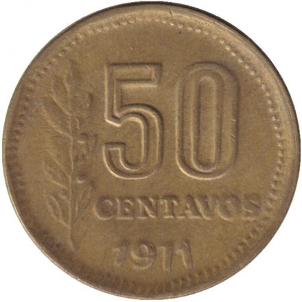 Монета 50 сентаво. 1971 год, Аргентина.