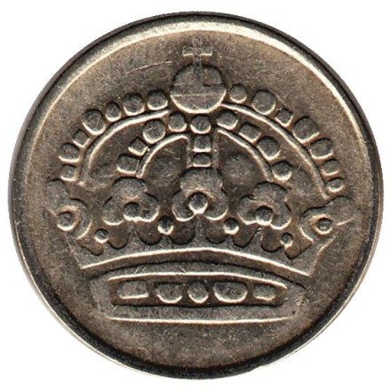 Монета 25 эре. 1958 год, Швеция.