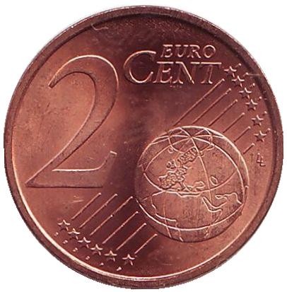 Монета 2 цента. 2008 год, Испания. Монета 2 цента. 2008 год, Испания.