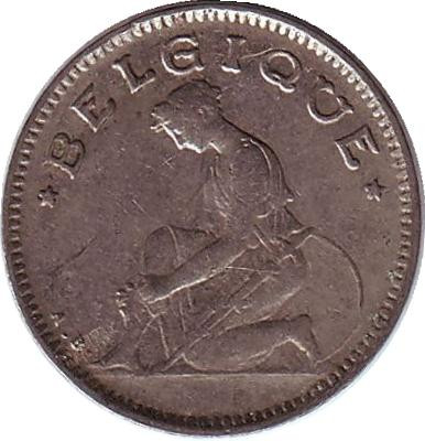 Монета 50 сантимов. 1928 год, Бельгия. (Belgique)