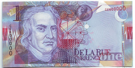Исаак Ньютон. Рекламная (тестовая) банкнота. De La Rue, Великобритания. Тип 2.