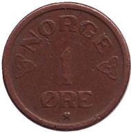 Монета 1 эре. 1953 год, Норвегия. Монета 1 эре. 1953 год, Норвегия.