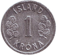 Монета 1 крона. 1978 год, Исландия.