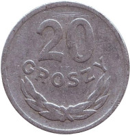 Монета 20 грошей. 1968 год, Польша. Монета 20 грошей. 1968 год, Польша.