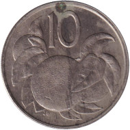 Монета 10 центов. 1973 год, Острова Кука. Апельсин. Монета 10 центов. 1973 год, Острова Кука. Апельсин.