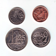 Набор монет (4 штуки). 1-25 центов, 2008 год, Каймановы острова. 