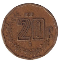 Монета 20 сентаво. 1999 год, Мексика.