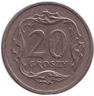 Монета 20 грошей. 1996 год, Польша. Монета 20 грошей. 1996 год, Польша.