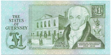 Банкнота 1 фунт. 1980-89 гг., Гернси. (Подпись: W. C. Bull) Банкнота 1 фунт. 1980-89 гг., Гернси. (Подпись: W. C. Bull)