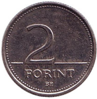 Монета 2 форинта. 2002 год, Венгрия. Монета 2 форинта. 2002 год, Венгрия.