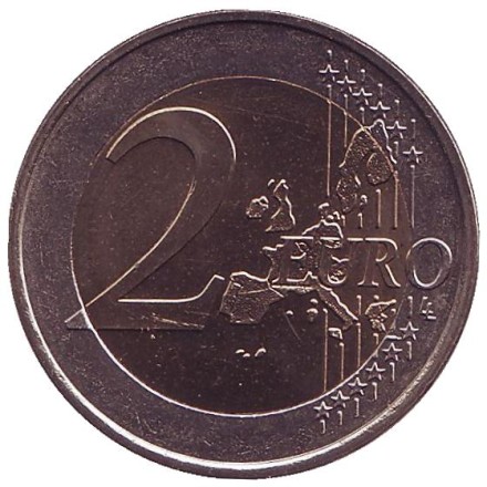 Монета 2 евро. 2002 год (G), Германия. Монета 2 евро. 2002 год (G), Германия.