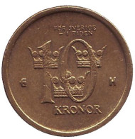 Монета 10 крон. 2003 год, Швеция. Монета 10 крон. 2003 год, Швеция.