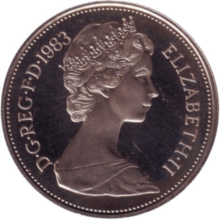 Монета 10 пенсов. 1983 год, Великобритания. Лев. Proof. Монета 10 пенсов. 1983 год, Великобритания. Лев. Proof.