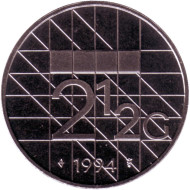 Монета 2,5 гульдена. 1994 год, Нидерланды. BU. Монета 2,5 гульдена. 1994 год, Нидерланды. BU.