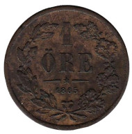 Монета 1 эре. 1865 год, Швеция. Монета 1 эре. 1865 год, Швеция.