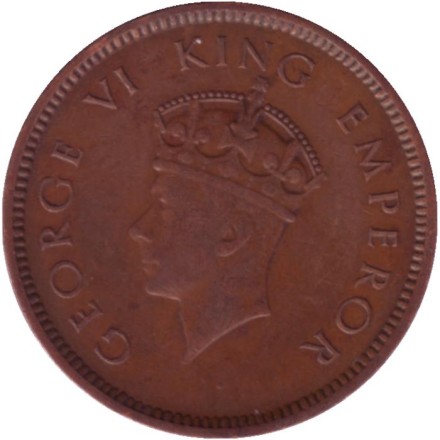 Монета 1/4 анны. 1939 год, Индия Британская. (Без отметки монетного двора).