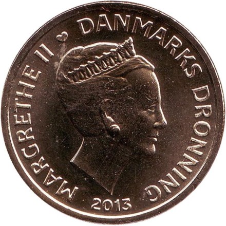 Монета 20 крон. 2013 год, Дания. Нильс Бор. Монета 20 крон. 2013 год, Дания. Нильс Бор.