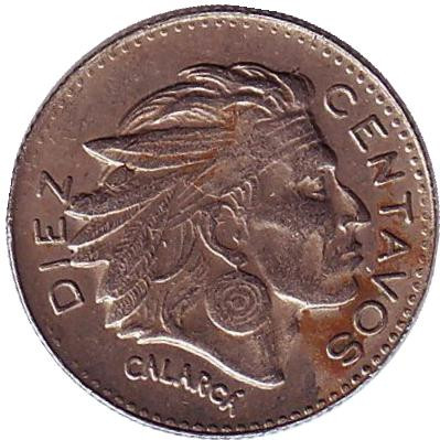 Монета 10 сентаво. 1960 год, Колумбия. Вождь Каларка.