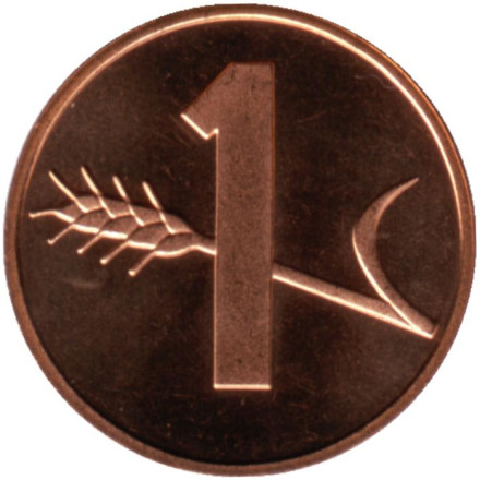 Монета 1 раппен. 1979 год, Швейцария. UNC.