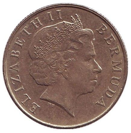 Монета 1 доллар. 2005 год, Бермудские острова. Парусник.