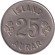 Монета 25 аураров. 1960 год, Исландия. Монета 25 аураров. 1960 год, Исландия.