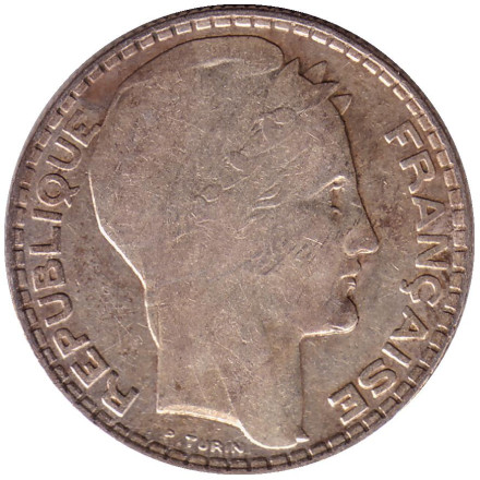 Монета 10 франков. 1930 год, Франция.