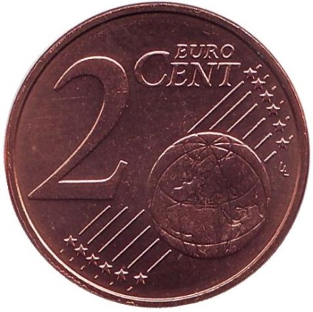 Монета 2 цента. 2012 год, Люксембург. Монета 2 цента. 2012 год, Люксембург.
