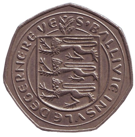 Монета 50 пенсов. 1970 год, Гернси. Герцогская шляпа. Монета 50 пенсов. 1970 год, Гернси. Герцогская шляпа.