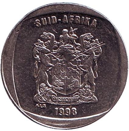Монета 1 ранд. 1998 год, ЮАР. Газель.