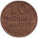Монета 10 пфеннигов. 1932 год, Данциг. Треска.