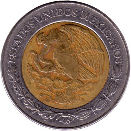 Монета 2 песо. 1997 год, Мексика.