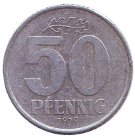 Монета 50 пфеннигов. 1979 год, ГДР. Монета 50 пфеннигов. 1979 год, ГДР.