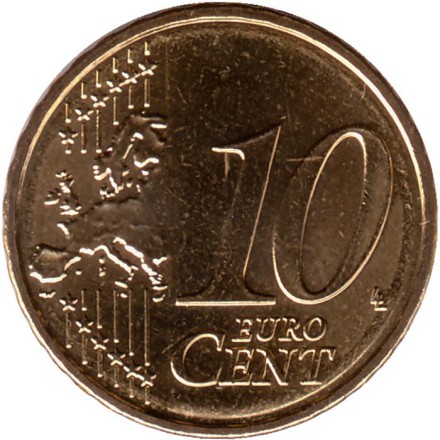 Монета 10 центов. 2021 год, Франция.