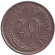 Монета 20 центов. 1972 год. Сингапур. Рыба-меч.